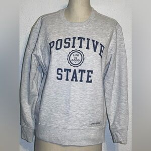Life is good positive unisex state true fleece crew neck sweat shirt size medium